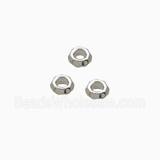 Copper Rondelle Beads Platinum Plated