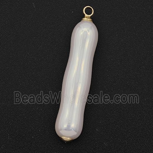 White Pearlized Plastic Pendant Stick