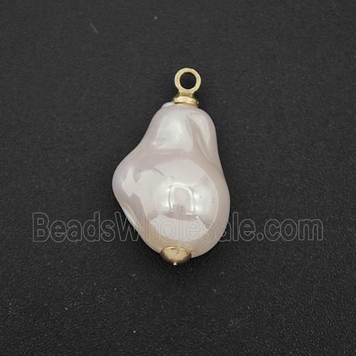 White Pearlized Plastic Pendant Freeform