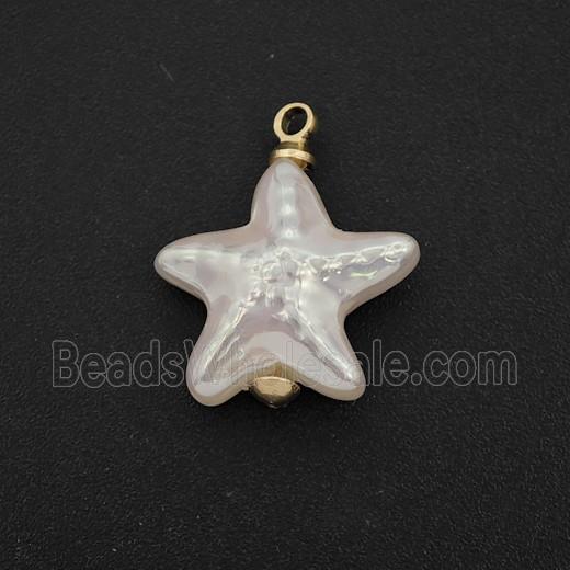 White Pearlized Plastic Pendant Starfish