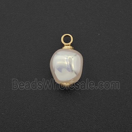White Pearlized Plastic Pendant Freeform