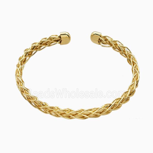 Copper Open Cuff Bangle Gold Plated