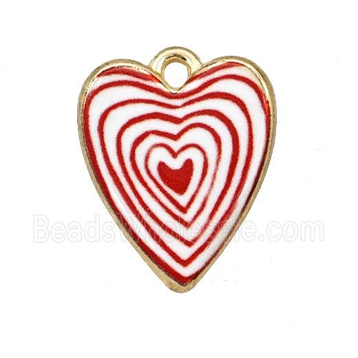 Alloy Heart Pendant Painted Gold Plated