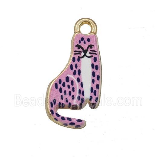 Alloy Cat Pendant Painted Gold Plated
