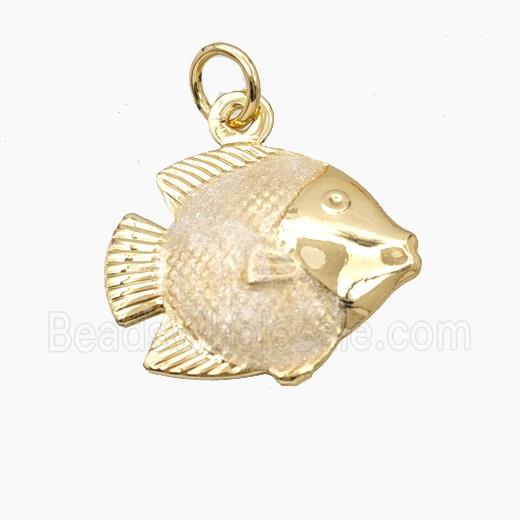 Copper Fish Pendant Painted Gold Plated
