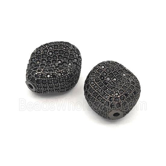 Copper Beads Pave Zirconia Black Plated