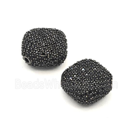 Copper Rhombus Beads Pave Zirconia Black Plated