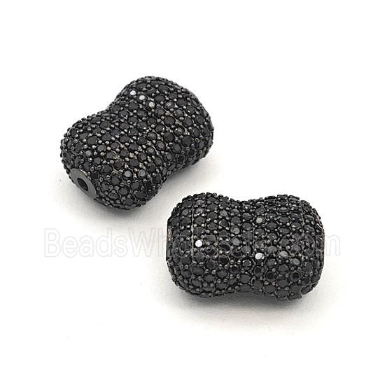 Copper Penut Beads Pave Zirconia Black Plated