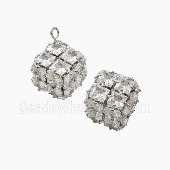 Cubic Zirconia Cube Pendant