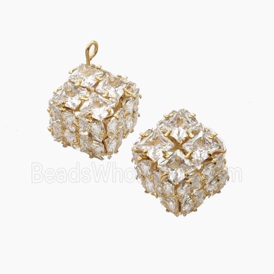 Cubic Zirconia Cube Pendant
