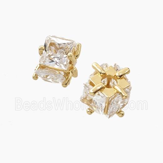 Cubic Zirconia Cube Beads
