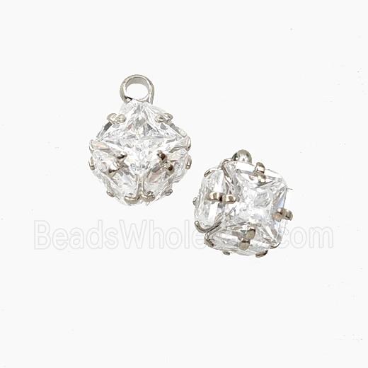 Cubic Zirconia Cube Pendant