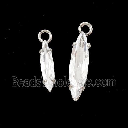 Cubic Zirconia Leaf Pendant