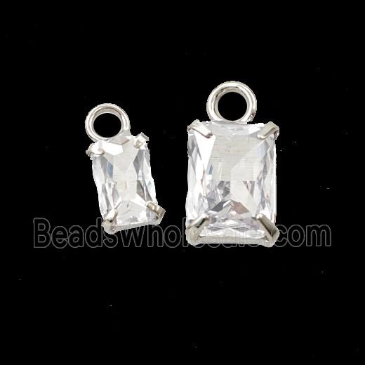 Cubic Zirconia Rectangle Pendant