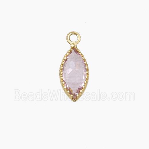 Copper Pendant Pave Zircon, Gold Plated