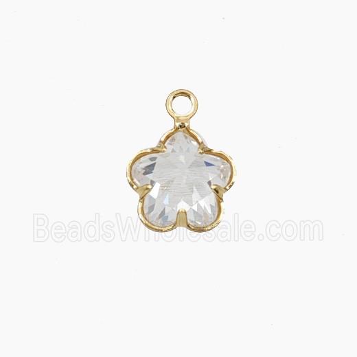 Cubic Zirconia Flower Pendant