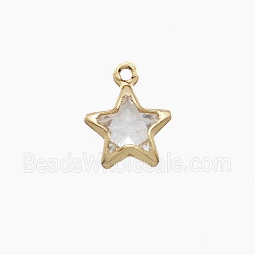Copper Pendant Pave Zircon, Gold Plated