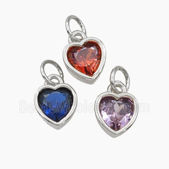 Cubic Zirconia Heart Pendant Mixed