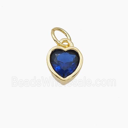 Blue Cubic Zirconia Heart Pendant