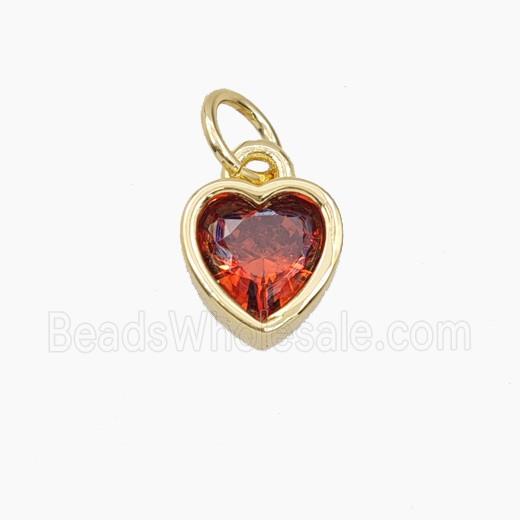 Red Cubic Zirconia Heart Pendant