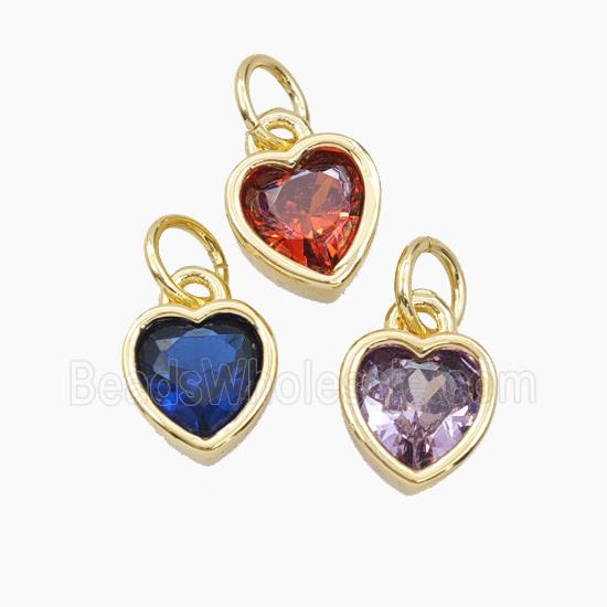 Cubic Zirconia Heart Pendant Mixed Color
