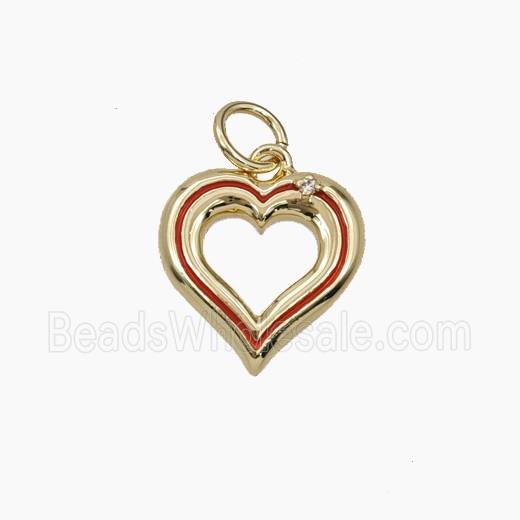 Copper Heart Pendant Enamel Gold Plated