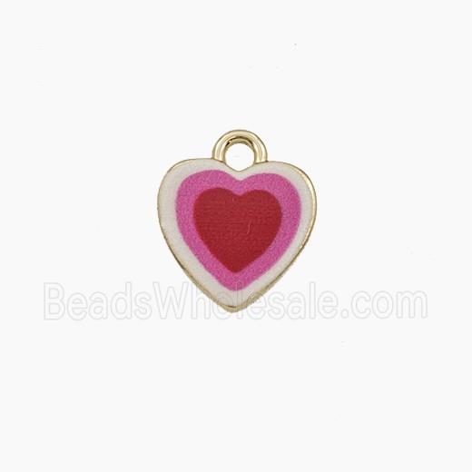 Copper Heart Pendant Painted Gold Plated