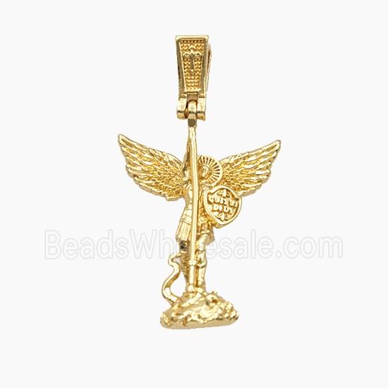 Copper Saint Michael Pendant Gold Plated
