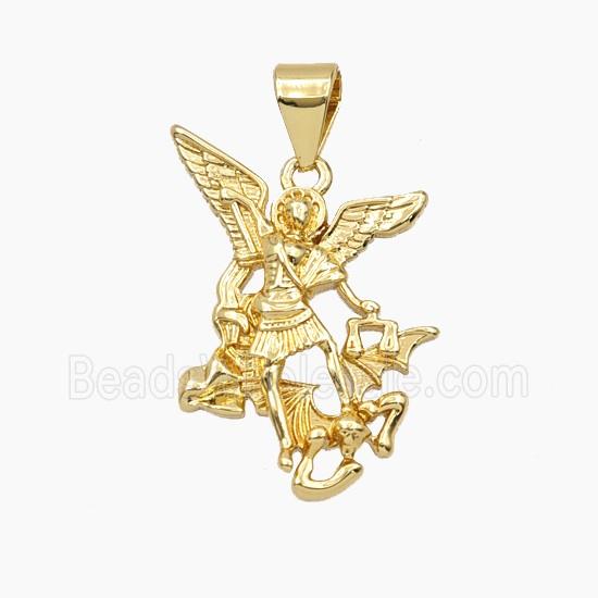 Copper Saint Michael Pendant Gold Plated