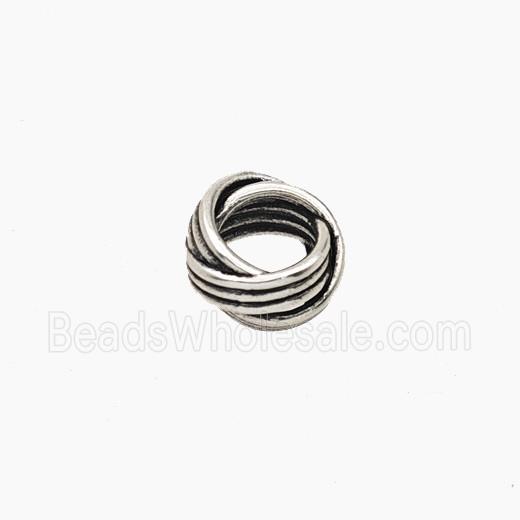 Copper Ring Beads Large Hole Mobius Antique Silver