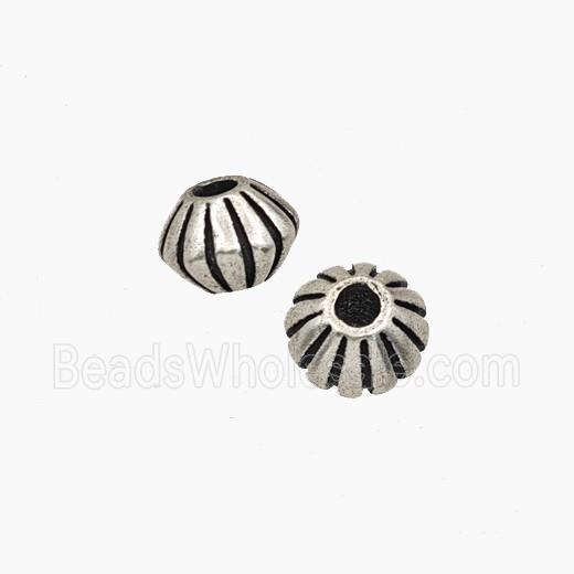 Copper Bicone Beads Antique Silver