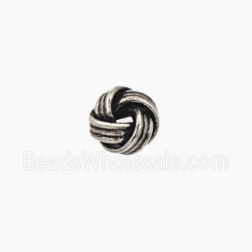Copper Knot Beads Antique Silver