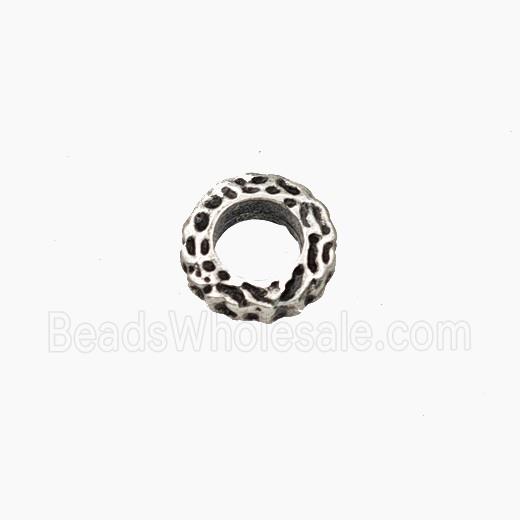 Copper Rings Beads Hammered Antique Silver