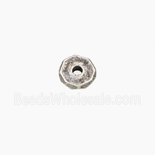 Copper Heishi Spacer Beads Faceted Antique Silver