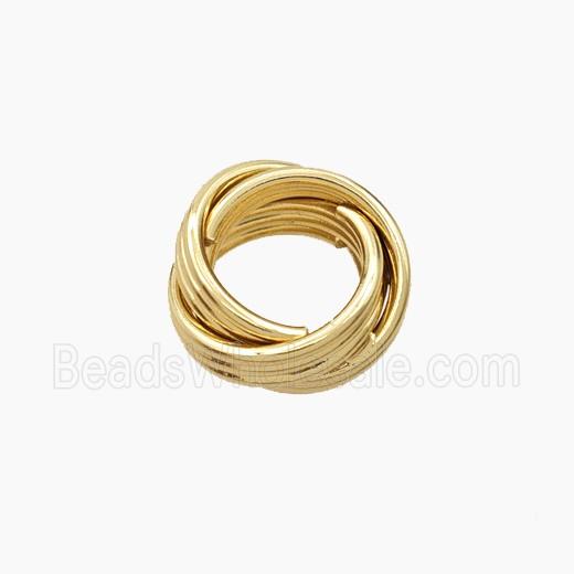Copper Rings Beads Large Hole Mobius Gold Plated