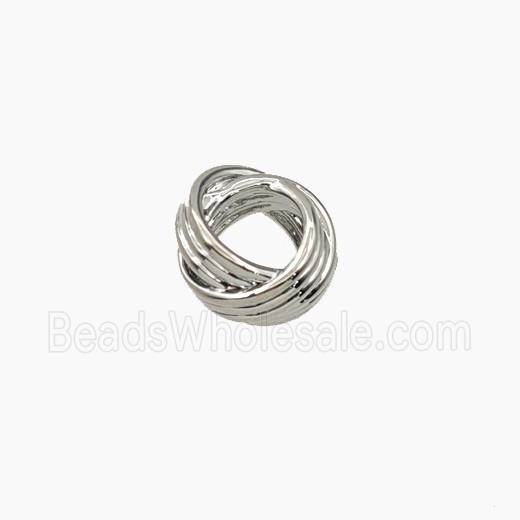 Copper Rings Beads Large Hole Mobius Platinum Plated