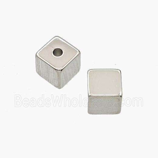 Copper Cube Beads Platinum Plated