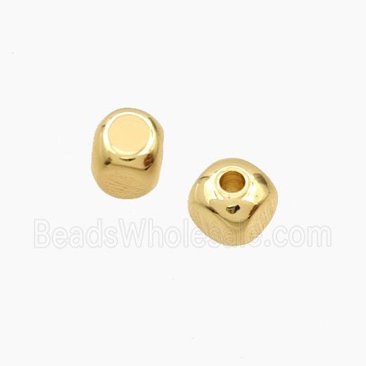 Copper Cube Beads Gold Plated