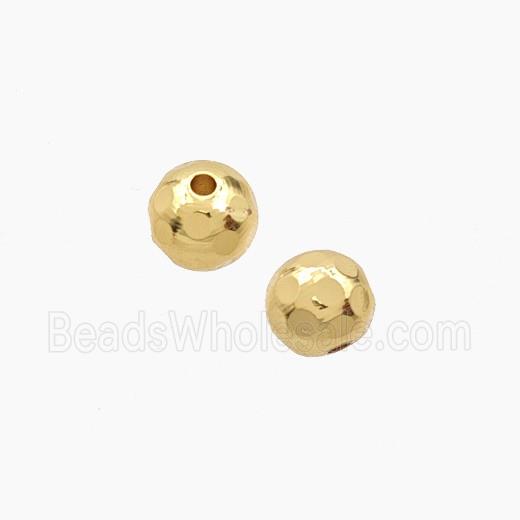 Copper Round Beads Faceted Gold Plated