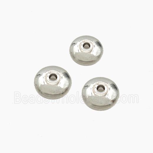 Copper Rondelle Beads Smooth Platinum Plated