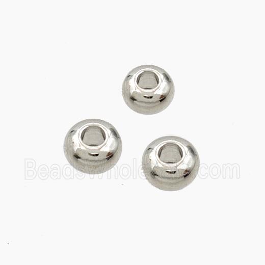 Copper Rondelle Beads Smooth Platinum Plated