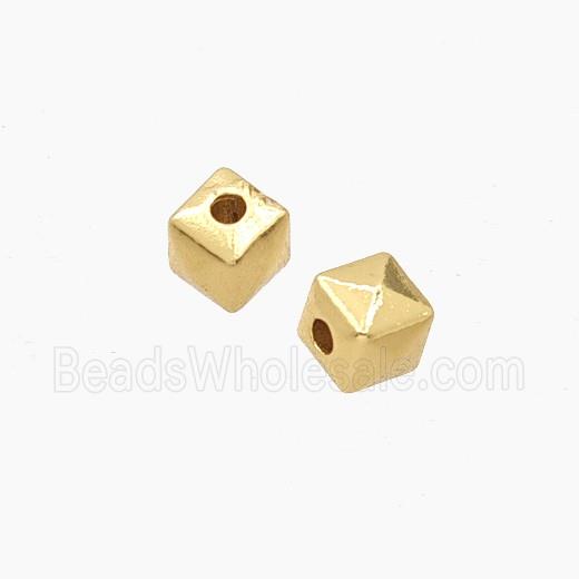 Copper Cube Beads Gold Plated