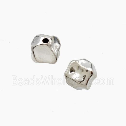 Copper Beads Freeform Platinum Plated