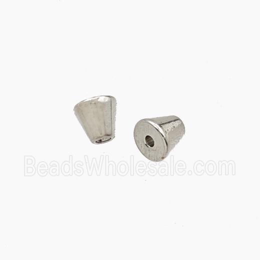 Copper Funnel Beads Platinum Plated