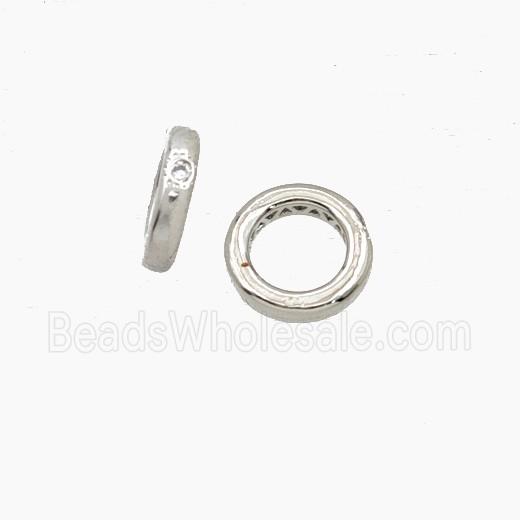 Copper Rings Beads Pave Zirconia Platinum Plated