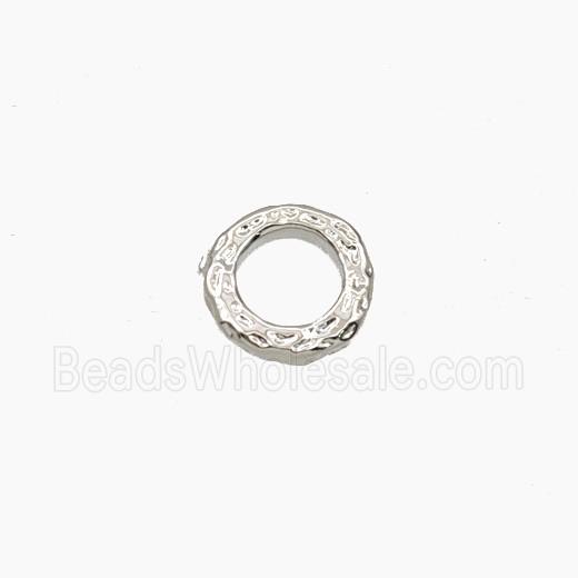 Copper Closed Jumprings Hammered Platinum Plated