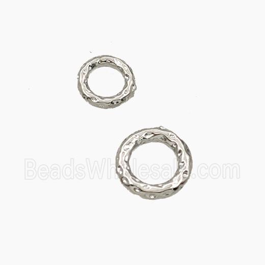 Copper Closed Jumprings Hammered Platinum Plated