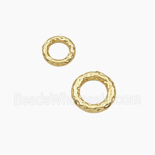 Copper Closed Jumprings Hammered Gold Plated