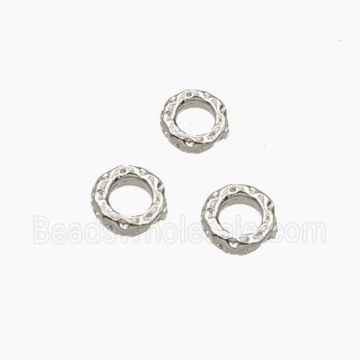 Copper Closed Jumprings Hammered Platinum Plated