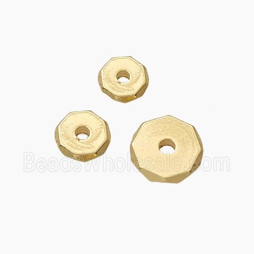 Copper Heishi Spacer Beads Faceted Gold Plated